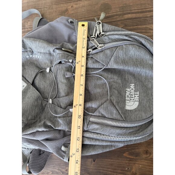 The North Face Jester Backpack Heather Gray White Hiking Camping School Outdoor - Picture 11 of 14